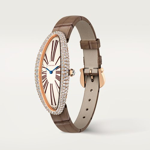 Cartier Baignoire Allongée Manual 47 x 21 mm Rose Gold and Diamond